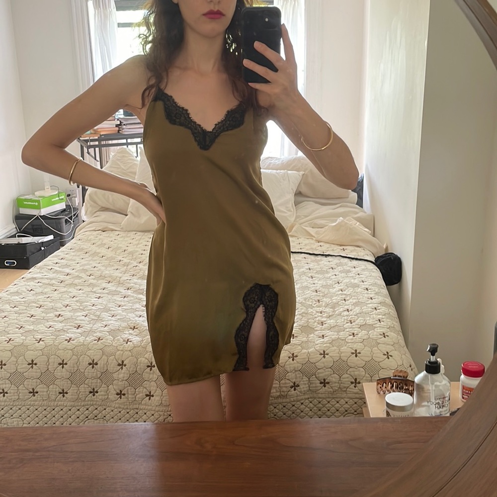 Olive green Slip dress